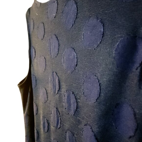 Chico's‎ 0 Monochrome Navy Blue Polka Dot Midi Dress Size Small NWT $80 - Picture 3 of 6